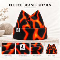 Bonnet en polaire personnalisé DYMF avec logo, bonnet à revers unisexe, chaud pour l'hiver, imprimé graphique, doux, couvre-oreilles, vente en gros