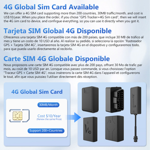 Traceur GPS intelligent 4G LTE pour <span class=keywords><strong>moto</strong></span> et voiture avec batterie de 20000 mAh, sans abonnement - Product Image 6