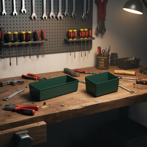 TTAKE Small Parts Tray <b>Tool</b> Containers 2 Pack Green Rectangular <b>Storage</b> Box for Workshop Organization - Product Image 3