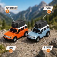 Voiture RC 4x4 tout-terrain avec caméra, voiture télécommandée 1:64 avec caméra, 2.4GHz HD WiFi, voiture jouet pour enfants garçons, orange bleu