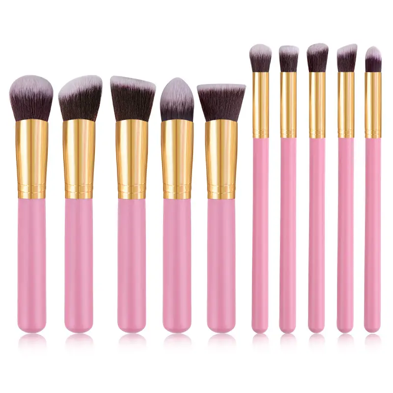 banfi 10pcs Durable Brushes set Makeup Blending Synthetic Hair Eye Kabuki Beauty Personalised Pink Makeup Brush Set