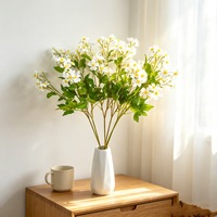 Fleurs artificielles de camomille haut de gamme transfrontalières, marguerite à 30 têtes, chrysanthème imprimé en 3D, style pastoral, en tissu de soie décoratif