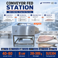 Machine à Ouvrir le Poisson en Papillon Acier Inoxydable 304 à Convoyeur Rinçage en Marche pour Carpe Tilapia Poisson-chat