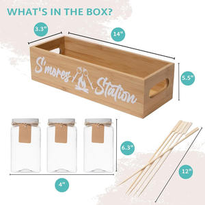 Набор полированных сморов для пожарной ямы, деревянная коробка, набор для кемпинга, подарочный набор с кувшинными палочками и мастером для кемпинга на открытом воздухе - Product Image 2