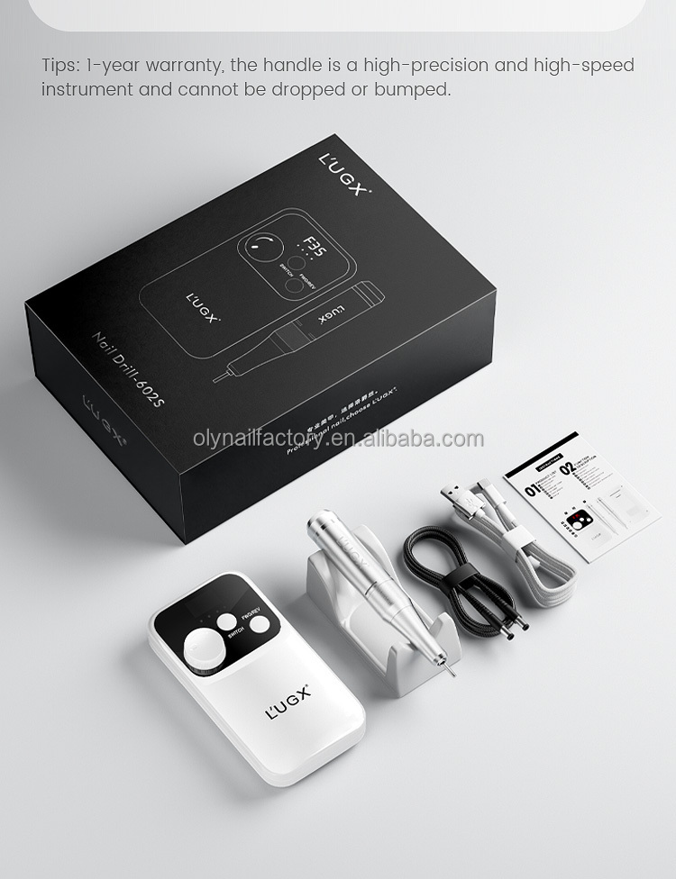 L'UGX LG602s Portable Rechargeable Nail Drill Machine - 35000 RPM