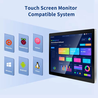 21,5 Zoll Wandmontierter Touchscreen-Monitor Kapazitiver PCAP Multi-Touch LCD-Bildschirm Anzeigepanel Restaurant-Menütafel Café