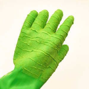 Прочные зеленые резиновые защитные перчатки 33 см с тактильной поверхностью, предназначенные для суровых морских условий, Лабораторная работа с химикатами - Product Image 3