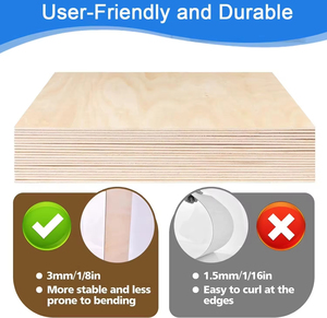 Fogli di Legno di Betulla da 1/8 di Pollice, <span class=keywords><strong>Compensato</strong></span> di Betulla 3mm per Incisione Laser, Modellismo Architettonico, Disegno, Pittura, Incisione e Artigianato - Product Image 3