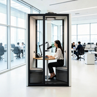 Cabine Acoustique Silencieuse Moderne à Cadre en Aluminium Réglable pour Espaces de Travail Ouverts en Bureaux, Idéale pour le Télétravail et les Hôpitaux
