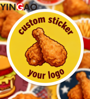 Etiqueta Adhesiva Personalizada Ecológica, Impermeable y Duradera para Pollo Frito, Segura para Alimentos, de Vinilo, para Cajas de Comida para Llevar
