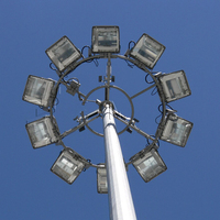 Mât d'éclairage LED de 35 m galvanisé à chaud, classé IP65, avec système de levage