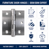 Charnières de porte OEM en alliage d'aluminium avec roulement à billes, antirouille, pour portes intérieures en bois d'appartements et bureaux commerciaux