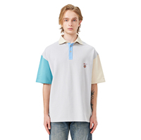 Polo de algodón unisex para hombre con manga corta, nueva Etiqueta de bloque de color sólido de tendencia para deporte y golf, disponible para venta al por mayor