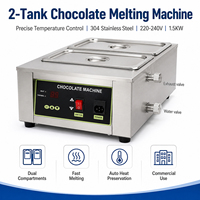 Machine à faire fondre le chocolat de qualité commerciale, 1,5 kW, en acier inoxydable 304, avec contrôle précis de la température