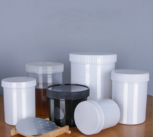 12oz 16 oz 6oz 8oz 120ml 250g white black red blue round wide-mouth pet cosmetic opaque unique luxury plastic jars with lid