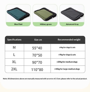 แผ่นรองนอนสัตว์เลี้ยงทรงสี่เหลี่ยมผืนผ้า ผ้าอ๊อกซ์ฟอร์ด กันน้ำ สีเขียวขอบดำ ใช้ได้ทุกฤดู - Product Image 5