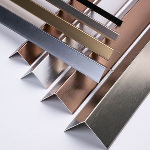 Garniture de carrelage entier <span class=keywords><strong>Profil</strong></span> en acier inoxydable en forme de L pour salle de bain Cuisine Mur Coin Bord Céramique Bande Métallique - Product Image 5
