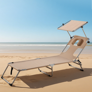 Chaise pliante confortable en tissu Oxford haute résistance pour l'extérieur, avec siège et dossier élargis, chaise inclinable - Product Image 5