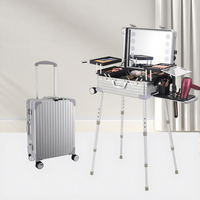 Valise de maquillage intelligente à écran tactile LED, verre trempé anti-explosion, cadre en aluminium PC, poignée souple, grande capacité