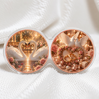 Ensemble de pièces de monnaie en cuivre jumelées personnalisées, impression UV 2D, souvenir de mariage, médaille cadeau personnalisée avec image exclusive