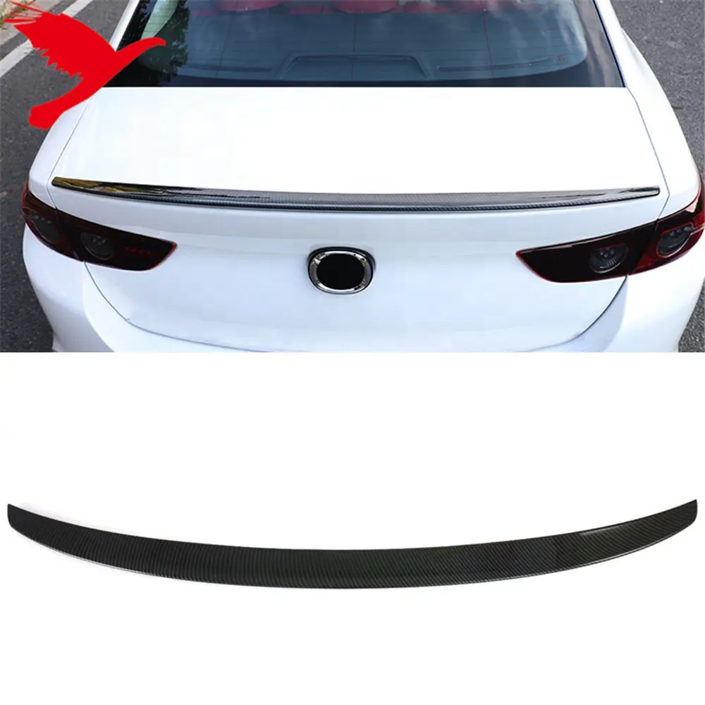 Car Accessories Center Trunk Lip Spoiler Wing ABS Carbon Style 1PC For Mazda 3 M3 Axela Sedan 2020