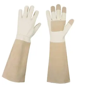 HANDLANDY puncture resistant long sleeved pigskin leather leather gauntlet yard work garden gloves