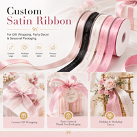 Ruban Gros-Grain Imprimé de Luxe de Haute Qualité en Rouleau pour Boîtes Cadeaux, Mariages, Fêtes, Emballages, Nœuds Décoratifs, Rubans en Satin Estampés Or