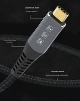 Câble USB4 40 Gbps haute vitesse, gaine en nylon USB C, prend en charge la charge rapide 240 W, compatible 8K 60 Hz, câble Thunderbolt 4
