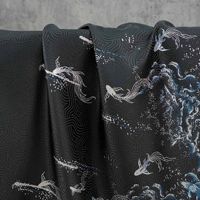 Tissu Jacquard Song Brocart à Motifs de Poissons du Nord pour Hanfu Mamianqun
