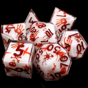 Juego completo de dados DnD poliédricos, borde afilado de resina, Material acrílico de forma cuadrada de 16mm para tablero DND <span class=keywords><strong>RPG</strong></span> - Product Image 3