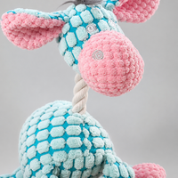 Jouet pour chien en peluche Popcorn de dessin animé avec corde en coton, jouet interactif à mâcher pour chiens de taille moyenne