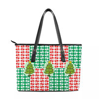 Fabricant OEM ODM, sacs à main personnalisés de style Noël, sacs à main à motif, sacs à main de grande capacité pour femmes, sacs fourre-tout