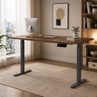 Bureau debout électrique moderne en acier inoxydable à double moteur, réglable en hauteur, avec pieds ovales, idéal pour le bureau à domicile