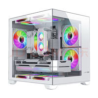 Boîtier d'ordinateur de jeu ATX, boîtier PC, audio HD, USB3.0, verre trempé, boîtier d'ordinateur blanc et tours, châssis de serveur