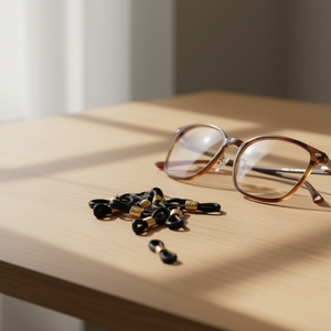 สายคล้องแว่นตาแบบยืดหยุ่นสีดำทอง ขนาด 11x21 มม. 10 ชิ้น ยี่ห้อ Il Gafa De Goma - Product Image 3