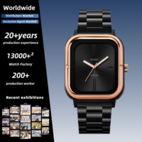 Reloj de Pulsera Analógico Cuadrado Minimalista SKMEI 2275, Visualización Simple del Hora, Múltiples Colores de Carátulas para Atuendos Casuales Diarios y Citas