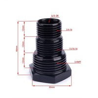 موصل فلتر زيت متعدد الخيوط للسيارات 1/2"-28 أنثى إلى 3/4"-16 / 13/16"-16 / 3/4" NPT ذكر من الألومنيوم الأسود