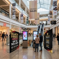 Black Friday Pop-up-Messestand mit Spannstoff-Banner, Modulare Hintergrundpaneele für Messen, Ausstellungen und Einzelhandelsaktionen