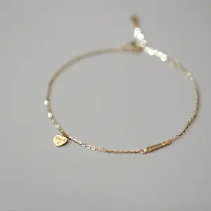 S925 pulseira de prata 14k, pulseira banhada a ouro simples, corrente fina, joias para meninas e mulheres
