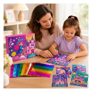 Kit de Pintura con Láminas Personalizadas para Niñas, Juego de Pegatinas de Mosaico con Brillantina, Juego de Imágenes Educativas para el Desarrollo de la Motricidad Fina, Regalo de Recompensa para el Aula - Product Image 5