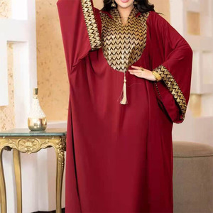 Robe Abaya Moyen-Orientale Unie <span class=keywords><strong>Djellaba</strong></span> Ramadan Aïd Broderie Taille Plus Vêtement Islamique Manches Longues Été - Product Image 6