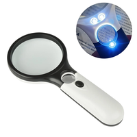 Loupe portable avec 3 lumières LED pour la lecture de bijoux, la vérification de pièces de monnaie, la lecture de cartes, les loisirs créatifs et comme outil d'amplification