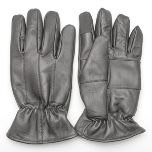 Gants de moto en cuir de mouton, longueur poignet, pour usage quotidien en hiver, style uni, écologiques, compatibles écran tactile, pour la pêche à la ligne et le cyclisme - Product Image 3