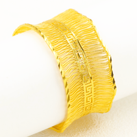 Bracelet large en cuivre plaqué or 24 carats Z H Vintage, style géométrique ajouré, bijoux arabes de Dubaï, vente en gros, mode féminine