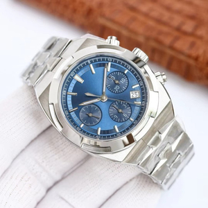 High Quality 41mm Men's Stainless Steel Automatic Watch 3 Sub-Dials Calendar Display Luxury Sport Business Blue Wristwatch - Product Image 1