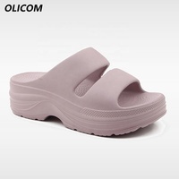 Sandales compensées OLICOM personnalisées avec logo, plateforme épaisse, semelle confortable et légère en mousse EVA pour femme – Idéales pour l'été