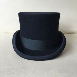 13.5cm Height 100% Wool Felt lincoln Top Hats Wholesale High Quality Black Top Hat - Product Image 2