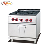 Peralatan Dapur Kompor Gas Berdiri, 4 Tungku Kompor Gas Independen Oven Gas Komersial 4 Tungku Gas Alam Empat Tungku Gas