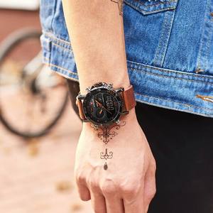 <b>For</b> 9134 <b>Men's</b> Luxury Alloy Leather Strap Quartz Analog <b>Watch</b> with Pointer Dial 3ATM <b>Waterproof</b> Japan Movement - Product Image 6