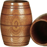 Chope à bière en bois en forme de baril, design vintage, tasse à boire en bois pour bière, whisky, bar, décoration de la maison, cadeau